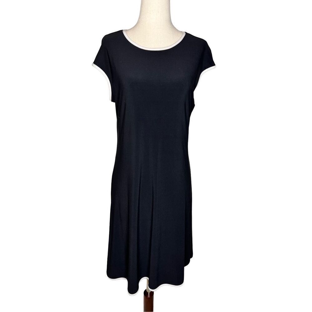 Annalee + Hope dress women’s size medium black sleeveless with white outline